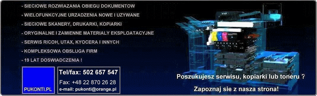 PUKONTI.PL – Autoryzowany serwis kserokopiarek, drukarek i skanerów Kyocera i UTAX. Naprawa RICOH, Kyocera, UTAX.
